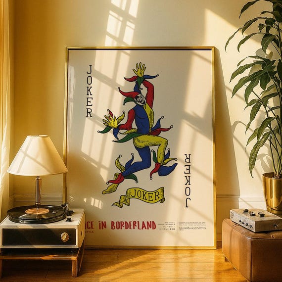 Alice in Borderland Joker Card Poster Printable, Dark Survival