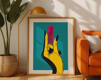 Pop Art Motivational Poster | Minimalist Typography Wall Art | Bold Inspirational Quote Print | Modern Mental Health Home Office Decor