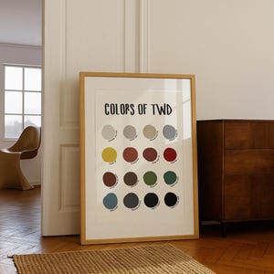 The Walking Dead Color Palette Print | TWD Wall Art, Apocalypse Digital Download, TV Show Poster, Pop Culture Zombie Decor, Color Scheme Art