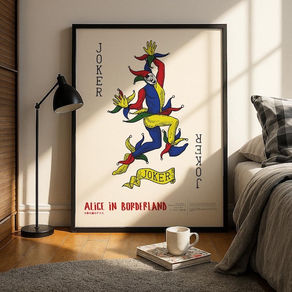 Alice in Borderland Joker Card Poster Printable, Dark Survival