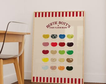 Wizard Candy Poster Printable, Bertie Botts Every Flavor Beans Wall Art, Magical Sweet Shop Decor, Fantasy Kitchen Print Digital Download