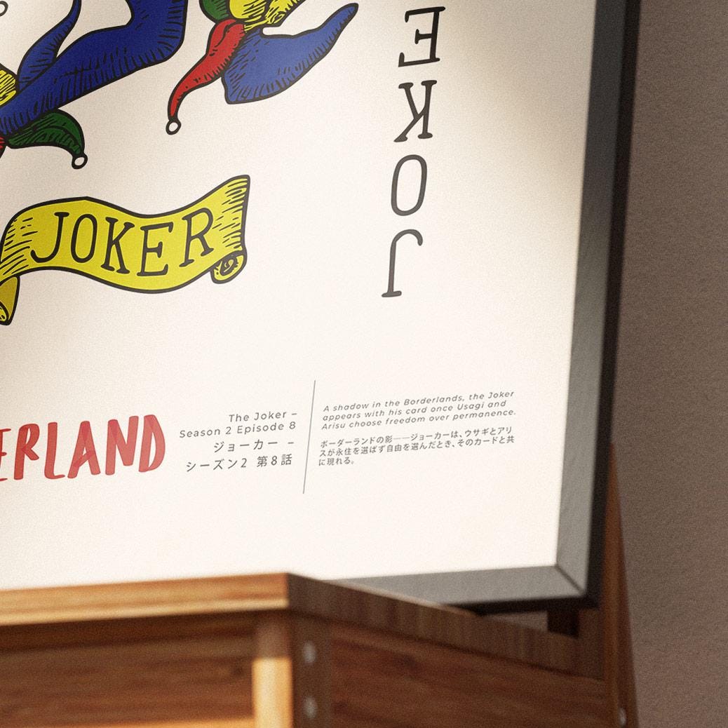 Alice in Borderland Joker Card Poster Printable, Dark Survival