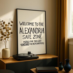 TWD Alexandria Safe Zone Sign Poster | The Walking Dead Wall Art | TWD Quote Print “Mercy for the Lost” | Zombie Apocalypse Digital Download
