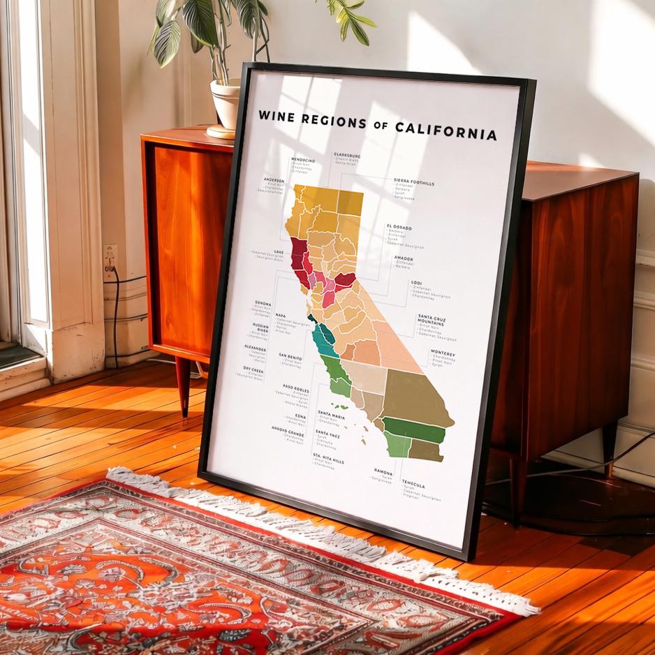 California Wine Regions Map Printable, Napa Sonoma Paso Robles Wine Map ...