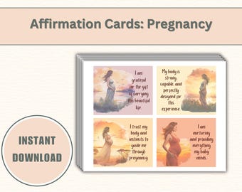 Scheda di affermazione della gravidanza digitale Stampabile Supporto alla nascita Regalo per la futura mamma Gravidanza Mindfulness Baby Shower Regalo Scarica