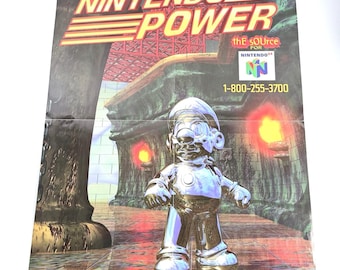 Metal Mario Poster (Super Mario 64) - Nintendo Power Magazine Foldout Vintage