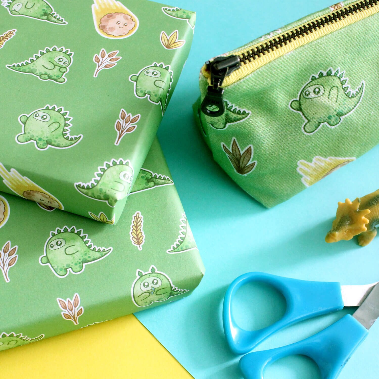 Wrapping paper sheet Cuthbert the dinosaur Etsy