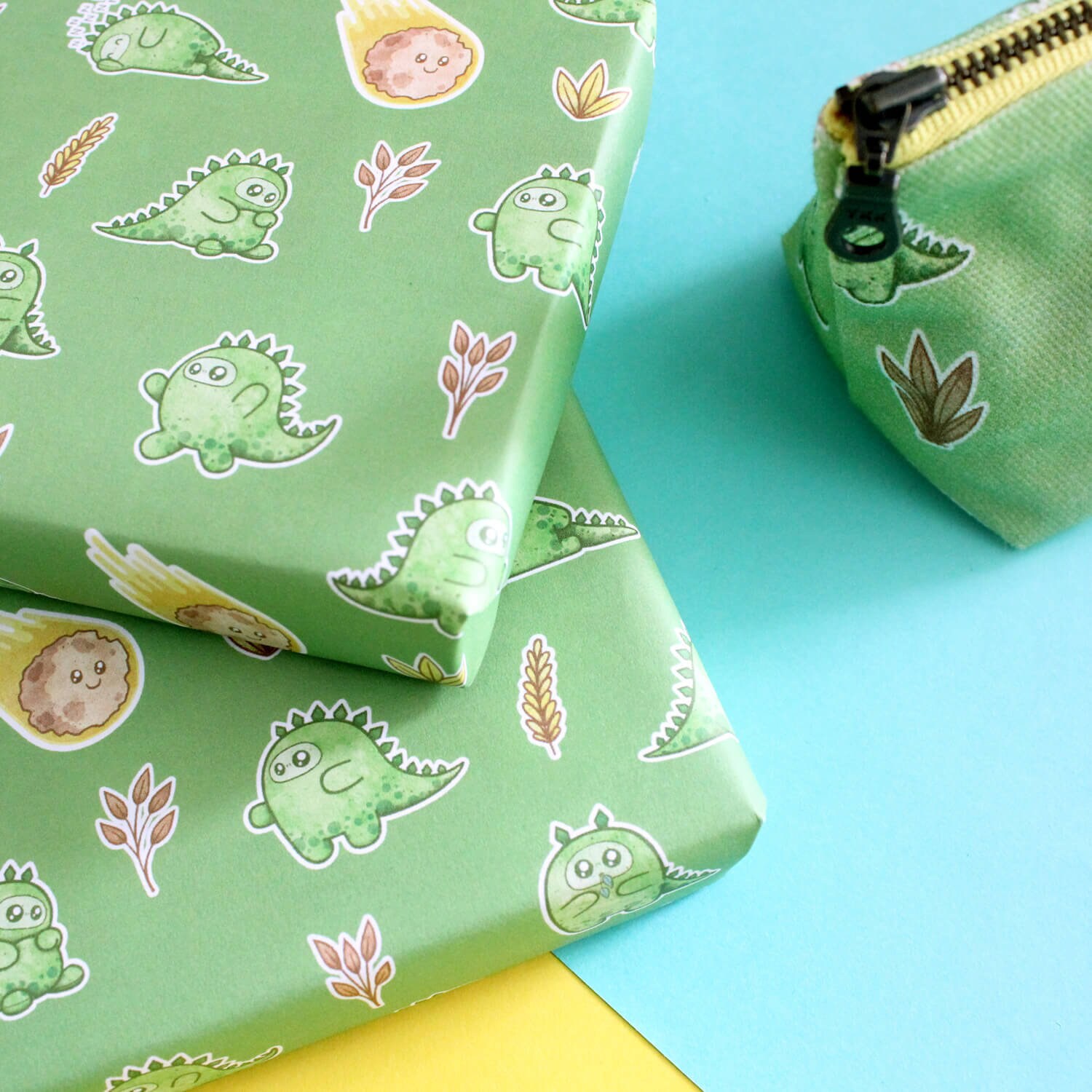 Wrapping paper sheet Cuthbert the dinosaur Etsy