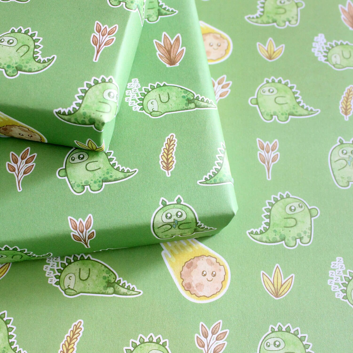 Wrapping paper sheet Cuthbert the dinosaur Etsy