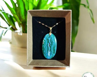 &quot;Sacred Ocean&quot; Necklace - Chrysocolla Malachite Drusy