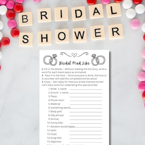 Funny Bridal Shower Mad Libs | Printable Bachelorette Party Game | Bride and Groom Activity | Wedding Shower PDF | Instant Download