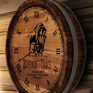 Gepersonaliseerde eiken Kentucky rechte bourbon whisky vatklok, aangepaste rustieke muur grote loopkop, vintage vatdeksel, vatdecor