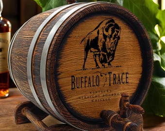 Buffalo Trace Kentucky Straight Whisky Bourbon Eichenfass 1-15L, benutzerdefiniertes Mini-Fass, Holzalterungsfass, Whisky-Liebhaber-Geschenk, Vintage rustikales Dekor