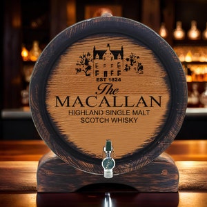 Personalized  Whiskey Barrel 1-2-3-5-10-15L, Oak Wine-Rum-Brandy-Bourbon Cask, Wooden Whisky Lovers Mini Keg Vintage Rustic Dad Men Him Gift