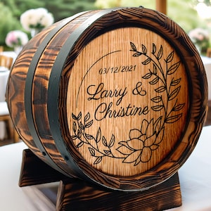 Benutzerdefinierte Hochzeitskartenbox aus Holz 10L, rustikaler Vintage Eichen-Whisky-Fass-Stil mit Schloss, Kartenhalter - perfektes Hochzeitsgeschenk - Dekor, Empfang