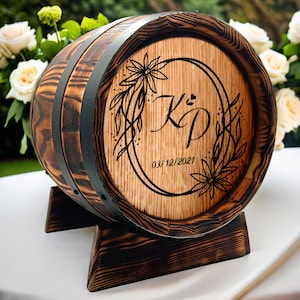 Caixa de cartão de casamento personalizada 10L, estilo barril de uísque de carvalho vintage rústico com trava, porta-cartão - presente de casamento perfeito - decoração, recepção