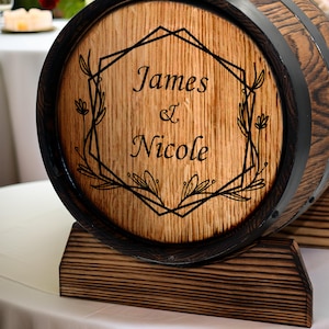 Porta-cartão rústico de barril de uísque e vinho, caixa de cartão de barril personalizada de 10 litros com trava, presente de casamento e decoração, livro de visitas de rum e bourbon para recepção em madeira