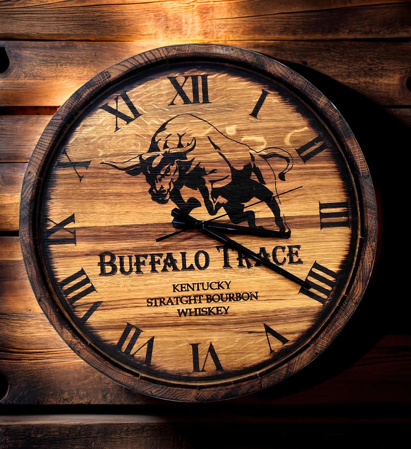 Personalized Whiskey Barrel Clock, Custom Oak Barrel Head, Vintage ...