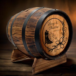 Personalisierte Whisky-Hochzeitskartenbox 10L, Vintage-Eichenfassstil mit Schloss, Holzkartenhalter - Perfektes Hochzeitsgeschenk - Dekoration, Empfang