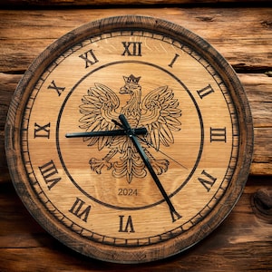 Personalized Whiskey Oak Barrel Clock, Custom Bourbon Barrel Head, Vintage Whisky Barrel Lid, Unique Wall Clock-Decor-Art-Gift, Rustic Bar
