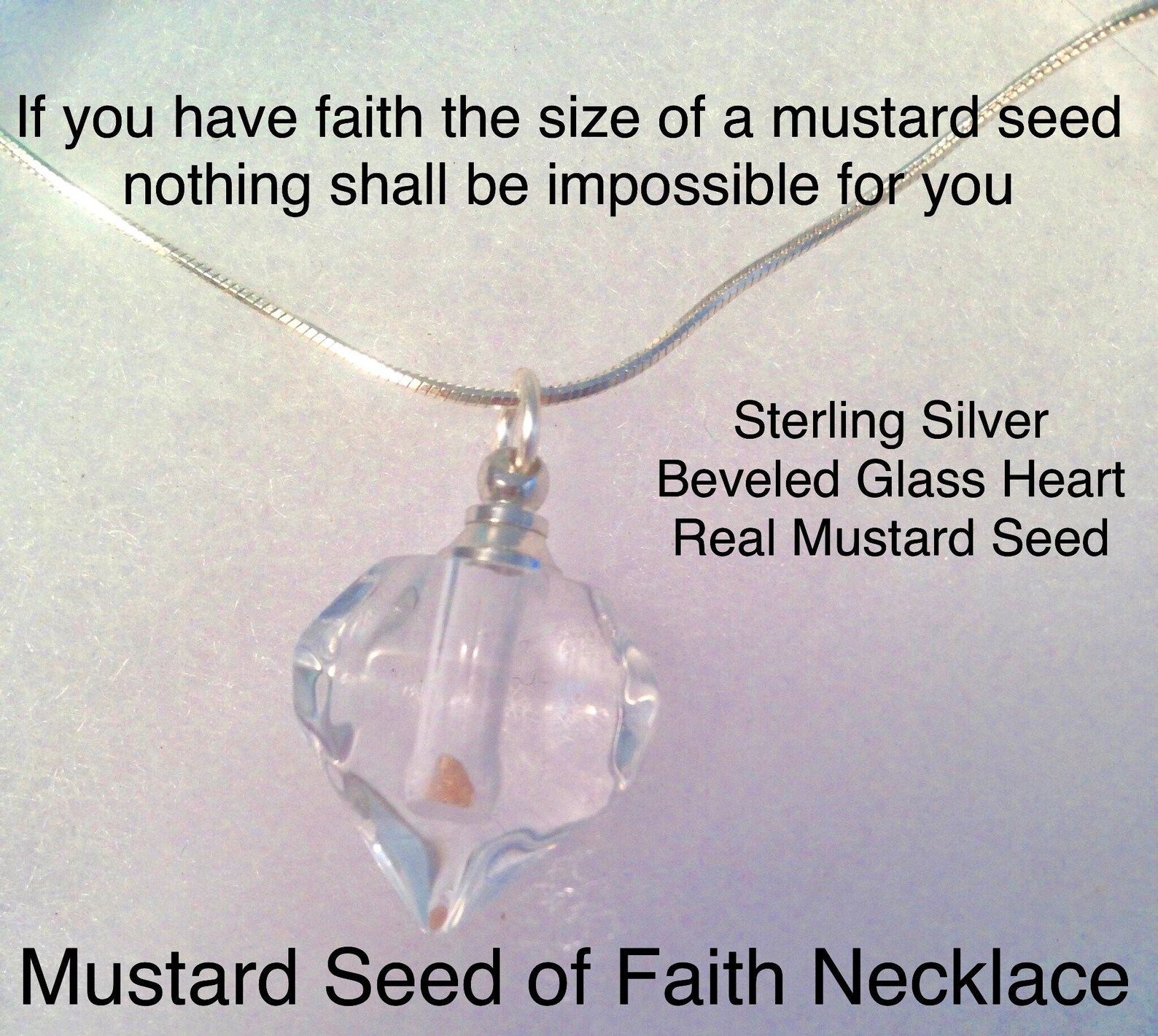 Mustard Seed Necklace Sterling Silver Religious Jewelry Women Etsy