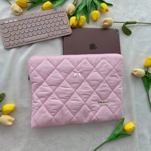 Laptophülle rosa | Rosa Laptoptasche mit Blumenmuster | Macbook Tasche | Laptoptasche | Rosa Laptoptasche | Personalisierte Laptoptasche  Geschenk für sie