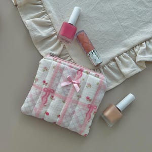 Linda mini billetera, monedero beige, bolsa para cosméticos y pintalabios, tarjetero pequeño, linda bolsa de maquillaje, neceser para maquillaje