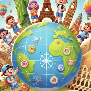 Cahier d’Activités Géographie | Apprendre les Pays, Drapeaux et Monuments du Monde | Jeu Éducatif Enfants | PDF Imprimable