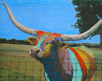 Texas Longhorn 16x20 Painting