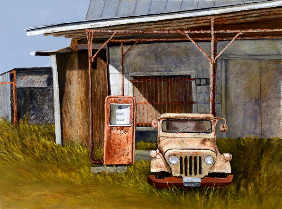 Rusty Old Jeep at an Abandoned Filling Station - Etsy