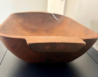Vintage Rustic Wooden Dough Bowl Primitive Farmhouse