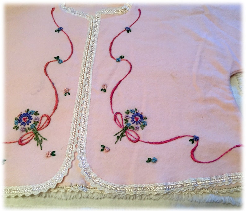 Sweet Pink Baby Girl Jacket Hand Embroidered Soft Flannel Etsy