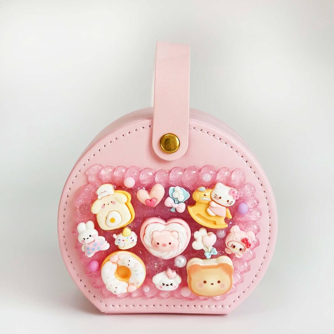Problem Box Cute Handmade Pink Jewelry Box Cute Cartoon Design With Donut & Bunny ...