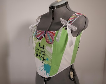 Wendbares Upcycling-Korsett „Inner Spring“ – Einzigartiges, handgefertigtes Korsett-Top für Damen