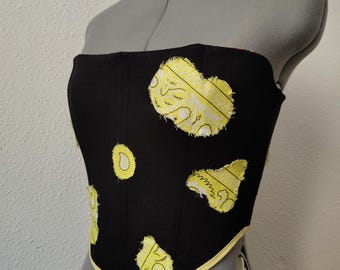 Einzigartiges, wendbares Upcycling-Korsett | Weiches Statement-Korsett-Top mit zwei Looks
