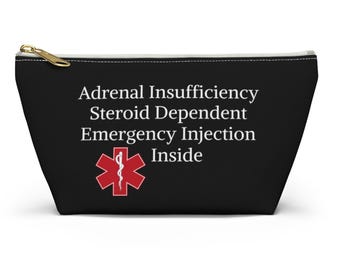 Kit para insuficiencia suprarrenal, bolsa de esteroides de emergencia, bolsa para la enfermedad de Addison, estuche para medicamentos para crisis suprarrenales, bolsa de viaje con artículos esenciales de salud