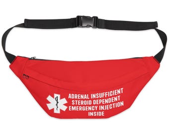 Marsupio di emergenza per insufficienza surrenalica, borsa di allerta per dipendenza da steroidi, sacca per iniezioni mediche, cintura di pronto soccorso, elementi essenziali per la sicurezza