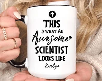 Aangepaste wetenschapper mok, cadeau beste wetenschapper ooit, Lab Tech kerstcadeau, gepersonaliseerde STEM-koffiemok, cadeau wetenschapsliefhebber