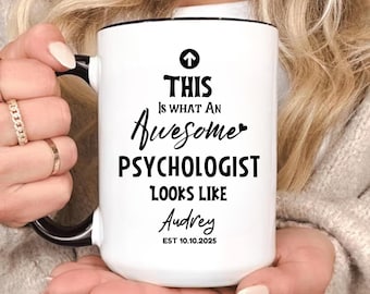 Mug psychologue personnalisé, tasse à café psychologie drôle, meilleur cadeau de psychologue de tous les temps, cadeau de Noël sur la santé mentale, idée cadeau psychologue