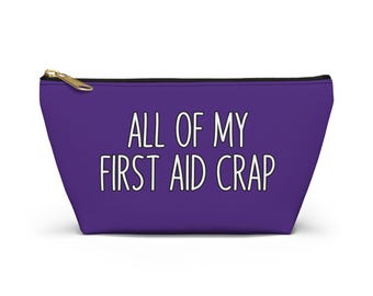 All of My First Aid Crap, grappig canvas etui, EHBO-opbergtas, EHBO-etui, EHBO-etui, EHBO-etui voor reizen