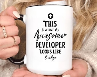 Custom Developer Mug, Best Developer Ever Gift, Programmer Christmas Mug, Software Engineer Gift, Coding Coffee Cup