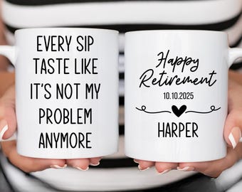 Benutzerdefinierte Ruhestand Geschenk, Mitarbeiter Ruhestand Kaffeetasse, Geschenk für Mitarbeiter im Ruhestand, Geschenk für Mitarbeiter, Auf Wiedersehen Becher, Ruhestand Tasse