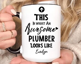 Custom Plumber Mug, Funny Plumber Gift, Best Plumber Ever Coffee Mug, Christmas Gift for Plumber, Personalized Trade Mug