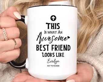 Custom Best Friend Mug, Bestie Coffee Cup, BFF Birthday Gift, Friendship Mug, Personalized Best Friend Gift, Buddy Gift, Friend Mug