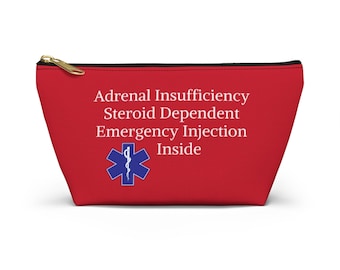 Kit voor bijnierschorsinsufficiëntie, zak met noodsteroïden, zakje voor de ziekte van Addison, etui voor bijniercrisis, tas met reisbenodigdheden