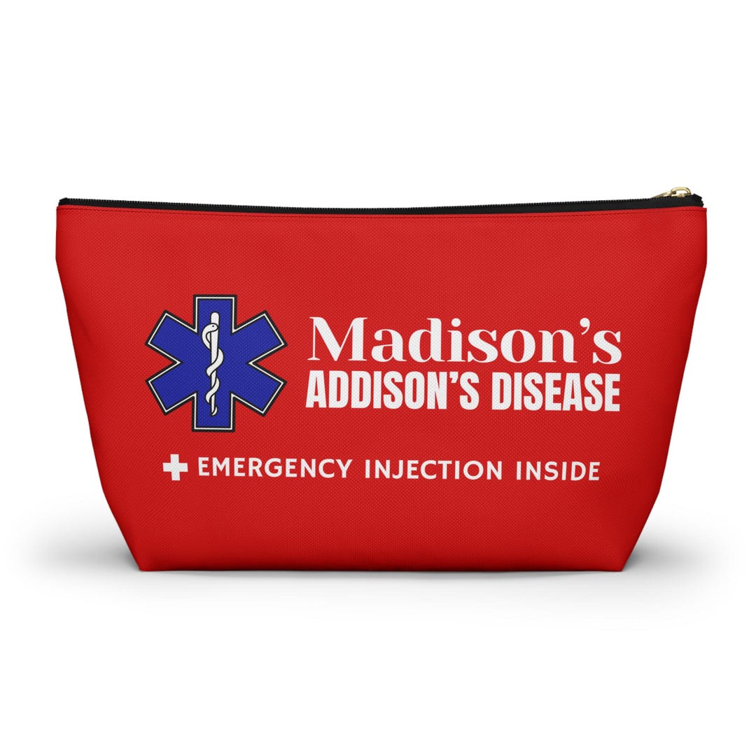 Addisons Disease Medical Alert Bag, Emergency Injection Inside Pouch ...