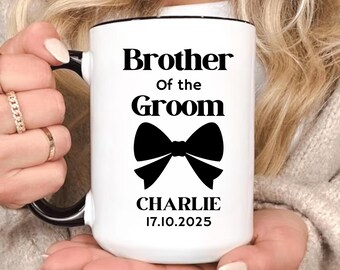 Tazza personalizzata per il fratello dello sposo, tazza da caffè per la famiglia del matrimonio, regalo per la festa dello sposo, tazza ricordo per il matrimonio del fratello, regalo per lo sposo e il fratello, tazza per il fratello