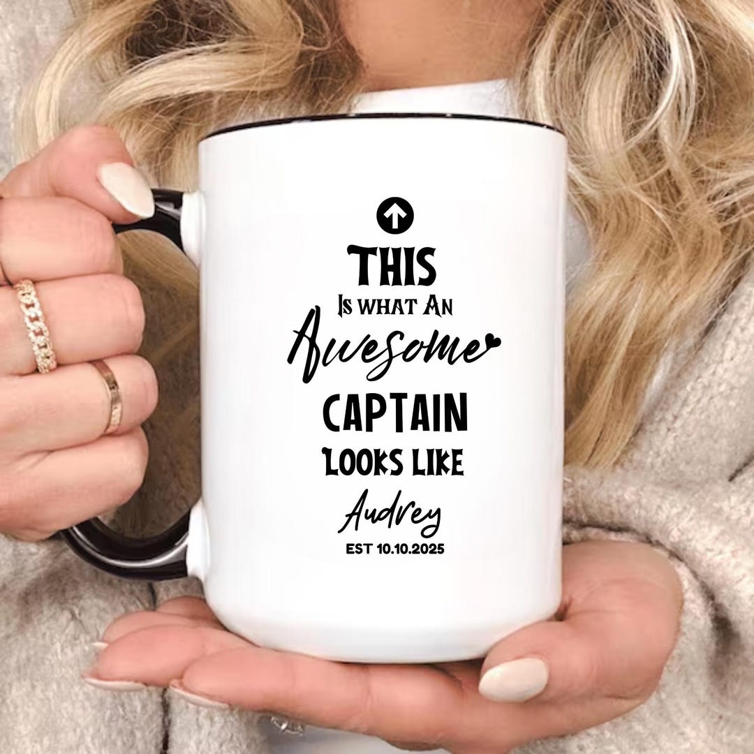 Custom Captain Mug, Ship Captain Coffee Mug, Nautical Cup Gift, Sea ...