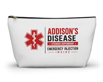 Addison's Disease Medical Alert Bag, Emergency Injection Pouch, Steroid Dependent Medical Case, Personalized Medication Bag