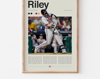 Austin Riley Poster – Baseball Poster Art, MLB Poster, Riley Wall Art, Digital Download Baseball Art, Baseball Gifts for Fans